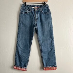 Vintage Carhartt Flannel Lined Relaxed Fit Straight Leg Jeans Womens Size 8X32